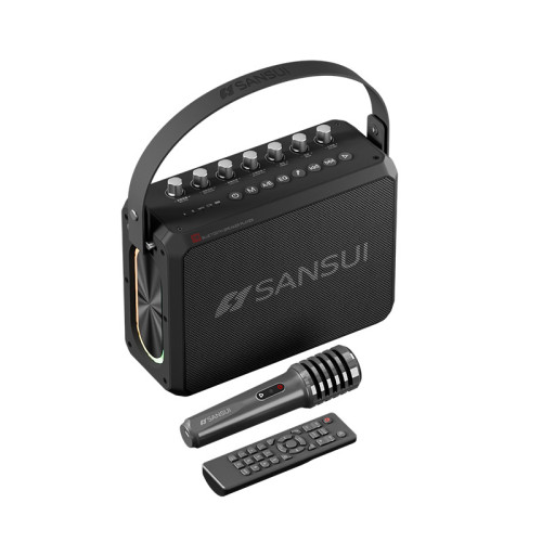 Sansui 山水T98無線戶外手提藍牙音箱-黑色 | DPS智慧降噪 | 隨身KTV | 無損播放