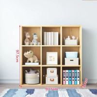 兒童實木書架-九格櫃(97.5*97.5*30cm) | 簡約實用 | 穩固承重 | 簡易安裝