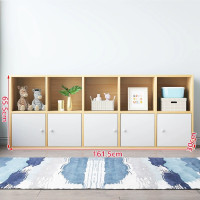 兒童實木書架-十格櫃+白門(65.5*161.5*30cm) | 簡約實用 | 穩固承重 | 簡易安裝