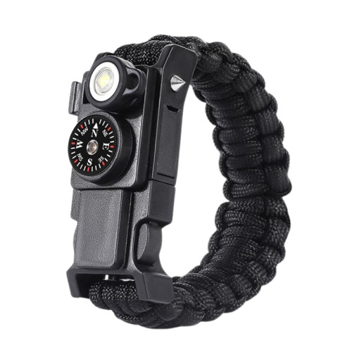 十三合一戶外求生手環-黑色 | 應對突發情況 |​​ 功能多樣