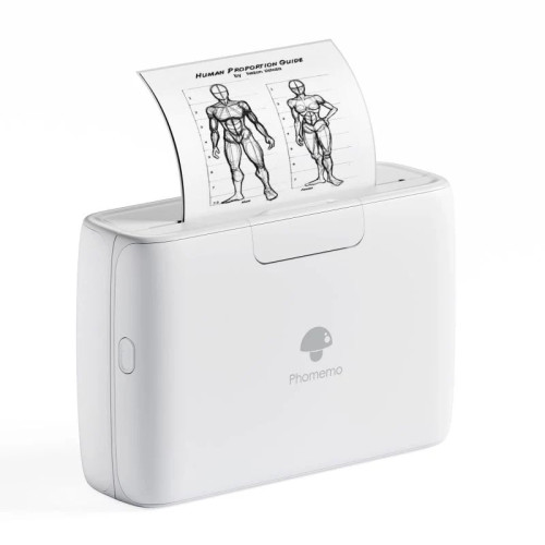 Phomemo M04S 迷你熱敏打印機 - 白色 | 300DPI 高解析度 | 支援多種紙張類型