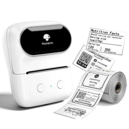 Phomemo M108 便攜手持熱敏標籤打印機 - 白色 | 無線便攜列印 | 自帶鋸齒切刀