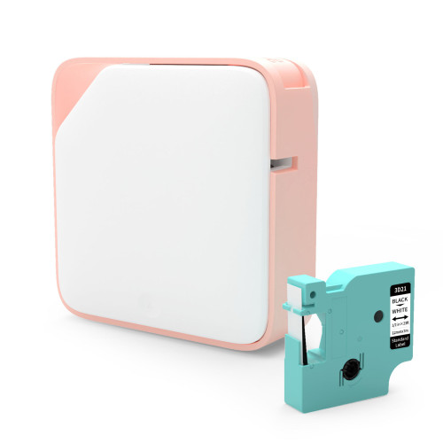 Phomemo D1600 手持式標籤打印機 - 白粉色 | 切刀安全鎖 | 小巧便攜