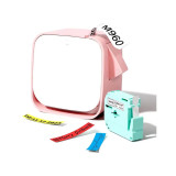 Phomemo M960 迷你家用標籤機 - 白粉色 | 無墨熱敏列印 | 多圖示字體選擇