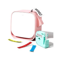 Phomemo M960 迷你家用標籤機 - 白粉色 | 無墨熱敏列印 | 多圖示字體選擇