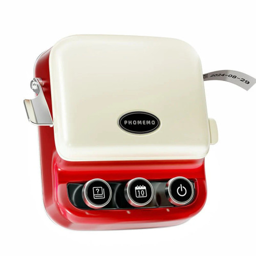 Phomemo P15 復古家用標籤機 - 白紅色 | 熱轉印技術 | 高清203DPI