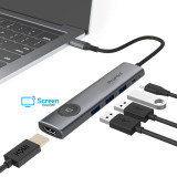 ProMini CH6T 6-in-1 USB-C 擴展器 | 一鍵鎖屏 | 關閉/開啟顯示屏 | 保護私隱 | 香港行貨