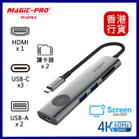 ProMini CH8T 8-in-1 USB-C 擴展器 | 一鍵鎖屏 | 關閉/開啟顯示屏 | 保護私隱 | 香港行貨