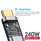 ProMini 240W Type-C to Type-C 4.0螢幕線 | 20Gbps 超高速數據傳輸 | 8K UHD視頻 | 線長1.8米 | 香港行貨