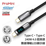 ProMini 240W 4.0 LED顯示線-30cm | 40Gbps 超高速數據傳輸 | 8K UHD視頻 | 香港行貨