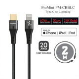 ProMini Type-C to Lightning 20AWG 快充數據傳輸線-2m | 最大輸出可達60W | 蘋果MFi認証 | 香港行貨 | 兩年原廠保養