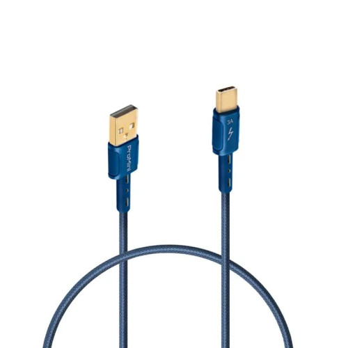 ProMini Type-C to USB-A Braided cable-2m 藍色 | 雙層屏蔽 | 數據傳輸更穩定 | 香港行貨