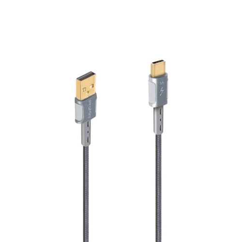 ProMini Type-C to USB-A Braided cable-18cm 灰色 | 雙層屏蔽 | 數據傳輸更穩定 | 香港行貨