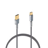 ProMini Type-C to USB-A Braided cable-2m 灰色 | 雙層屏蔽 | 數據傳輸更穩定 | 香港行貨