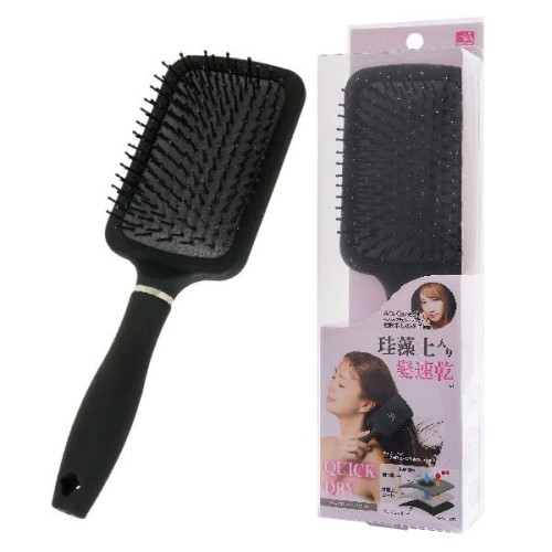 Needs Labo NEE62 矽藻快乾毛刷梳 - 黑色 | 大型刷頭設計 | 柔軟墊片減輕頭皮壓力 | 香港行貨