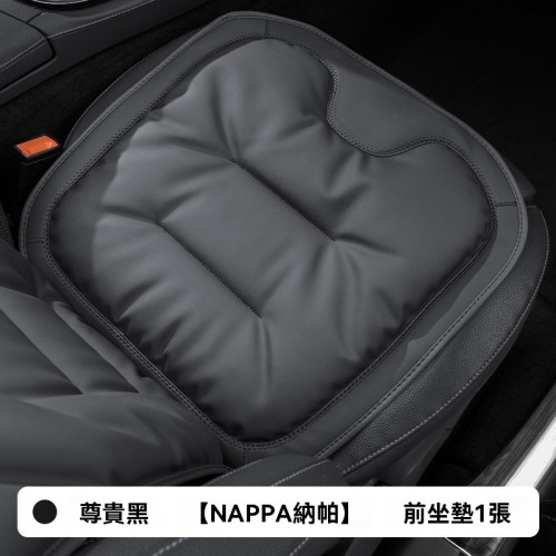 HENS Nappa 高級感私家車加厚坐椅墊 - 前坐墊(黑色1張) | 細膩柔軟 | 防刮耐磨