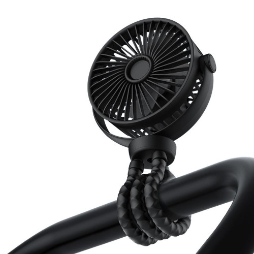 嬰兒車八爪魚變頻折疊風扇 - 黑色(5200mAh) | 720°角度調節 | 三檔風力 | 無刷電機