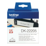 Brother DK22205 捲裝連續白色紙質標籤帶 - 62mm*30m | 白底黑字 | 香港行貨