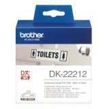Brother DK22212 捲裝連續白色膠質標籤帶 - 62mm*15m | 白底黑字 | 香港行貨