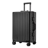 K9901-610 靜音萬向輪可登機商務行李箱 - 黑色(24寸) | 3層PC複合抗壓結構 | 金屬防撞包角