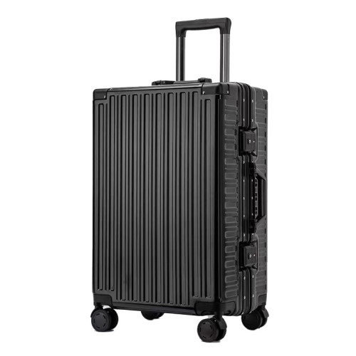 K9901-610 靜音萬向輪可登機商務行李箱 - 黑色(24寸) | 3層PC複合抗壓結構 | 金屬防撞包角