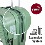 Samel 432 24寸可擴展前開行李箱 - 粉紅色 | 防盜拉鍊 TSA鎖 | 萬向輪設計