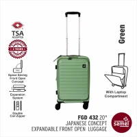 Samel 432 20寸可擴展前開行李箱 - 綠色| 防盜拉鍊 TSA鎖 | 萬向輪設計 Samel 432 20寸可擴展前開行李箱 - 綠色| 防盜拉鍊 TSA鎖 | 萬向輪設計