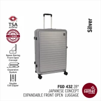Samel 432 28寸可擴展前開行李箱 - 銀色 | 防盜拉鍊 TSA鎖 | 萬向輪設計 Samel 432 28寸可擴展前開行李箱 - 銀色 | 防盜拉鍊 TSA鎖 | 萬向輪設計