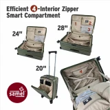 Samel FGD433 24寸PC高級可擴展前開行李箱 - 黃色| 防盜拉鍊 TSA鎖 | 萬向輪設計