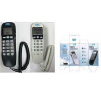 KTG KT-38 室內有線電話-黑色 | 紅色 LED 大按鈕鍵盤背光 | 日期和時間時鐘顯示