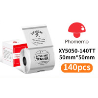 Phomemo M110 適用三防熱敏不乾膠標籤紙(透明圓形-50*50mm) - 140張 | 適配便攜標籤機 | 清晰列印不易褪色 | 自黏易撕無殘留