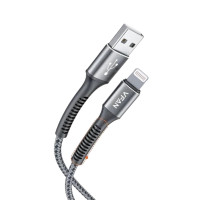 VFan X22 USB to Lightning 1米長3A快速充電線 - 銀色(U-L) | 加強型長握把 | 高柔韌性 | 尼龍編織 VFan X22 USB to Lightning 1米長3A快速充電線 - 銀色(U-L) | 加強型長握把 | 高柔韌性 | 尼龍編織