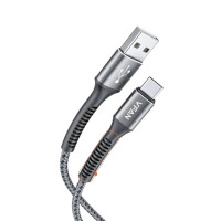 VFan X22 USB to Type-C 1米長3A快速充電線 - 銀色(U-C) | 加強型長握把 | 高柔韌性 | 尼龍編織 VFan X22 USB to Type-C 1米長3A快速充電線 - 銀色(U-C) | 加強型長握把 | 高柔韌性 | 尼龍編織