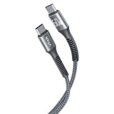 VFan X22 Type-C to Type-C 1米長 60W快速充電線 - 銀色(C-C) | PD60W快充 | 高柔韌性 | 尼龍編織