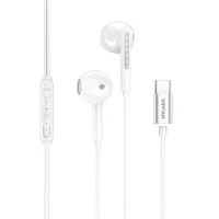 VFan M11 Type-C口半入耳式有線耳機 - 白色 | 內建麥克風 | 高品質立體聲低音 | 多功能控制