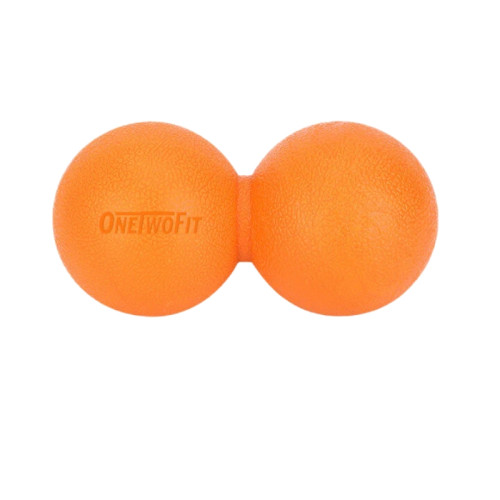 OneTwoFit ET012001 瑜伽健身熱身放鬆筋膜球 - 橙色雙球款 | 高彈性耐磨 | 貼合身體曲線 | 香港行貨