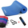 OneTwoFit ET015402 約1cm超厚瑜伽墊 - 藍色 | 環保NBR | 含網袋+綁帶 | 香港行貨
