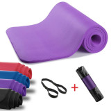 約1cm超厚瑜伽墊 - 紫色 | 環保NBR | 含網袋+綁帶