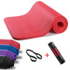 約1cm超厚瑜伽墊 - 紅色 | 環保NBR | 含網袋+綁帶