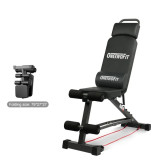 OneTwoFit OT059701 多功能可調式折疊健身椅 - 黑色 | 頭枕6檔角度調節 | 抽繩設計 | 香港行貨