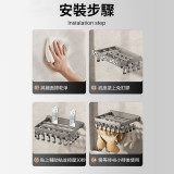 Nidouillet EH017101 防風摺疊晾曬架 - 灰色 | 26個防風夾 | 免打孔安裝 | 20kg靜態承重 | 香港行貨