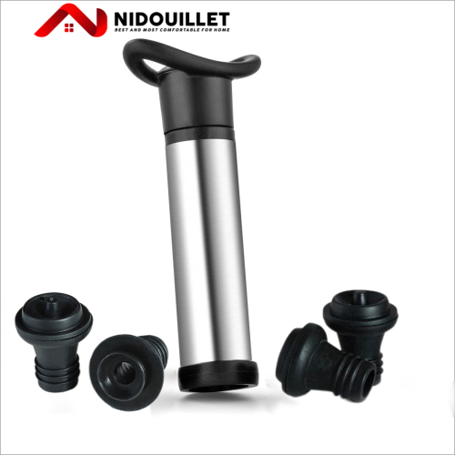 Nidouillet EH007201 紅酒保鮮真空泵+真空酒塞 | 帶4个瓶塞 | 瓶塞可重複使用 | 香港行貨