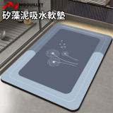 Nidouillet ET031801 矽藻泥吸水防滑軟腳墊 - 藍色 | 快速吸水 | 防滑防跌 | 沖洗即淨 | 香港行貨