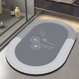 矽藻泥吸水防滑軟腳墊 - 灰色 | 快速吸水 | 防滑防跌 | 沖洗即淨