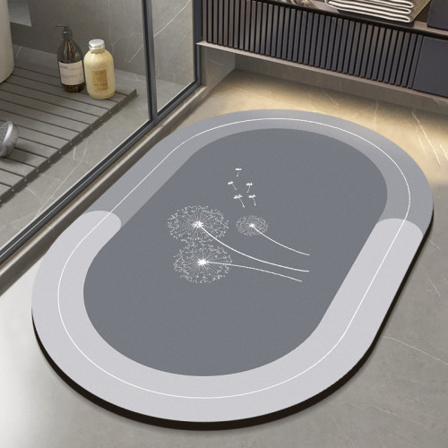 矽藻泥吸水防滑軟腳墊 - 灰色 | 快速吸水 | 防滑防跌 | 沖洗即淨