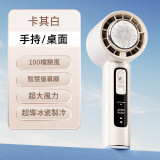 高速渦輪手持迷你風扇 - 白色 | 100檔無極調速 | 半導體超冷冰敷