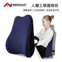 Nidouillet ET050401 太空記憶棉護腰靠墊 - 深藍色 | 改善坐姿不良 | 符合人體工學設計 | 香港行貨