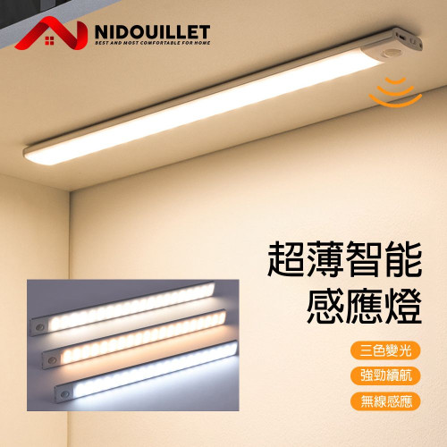Nidouillet ET050701 超薄人體智能感應燈 - 銀色 | 1.1CM超薄設計 | 多模式隨心調節 | 香港行貨