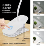 Nidouillet ET050801 專業護眼夾枱燈 - 白色 | 充電插電兩用 | 三檔調光 | 圓環形LED燈珠 | 香港行貨
