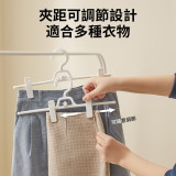 Nidouillet EH058901 多功能無痕防滑可疊掛衣架 - 5個裝-白色 | 夾距可調節 | 疊掛設計 | 香港行貨